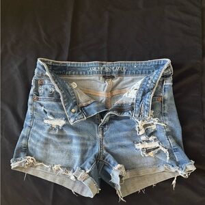 American Eagle Outfitters Distressed Blue Jean Shorts